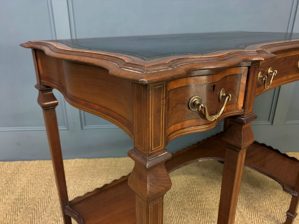 Serpentine Shaped Inlaid Mahogany Writing Table View XV