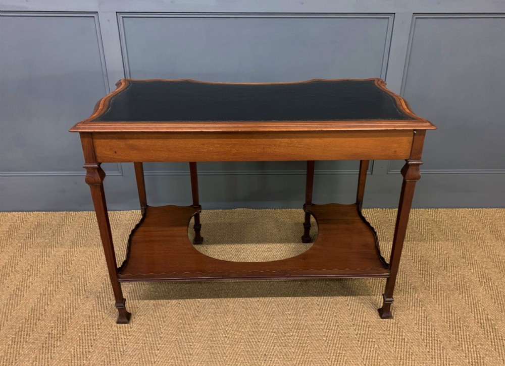 Serpentine Shaped Inlaid Mahogany Writing Table View XVII