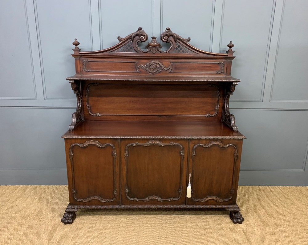 Late Victorian Carved Mahogany Chiffonier