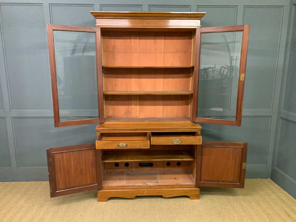 Edwardian Inlaid Mahogany Bookcase View III