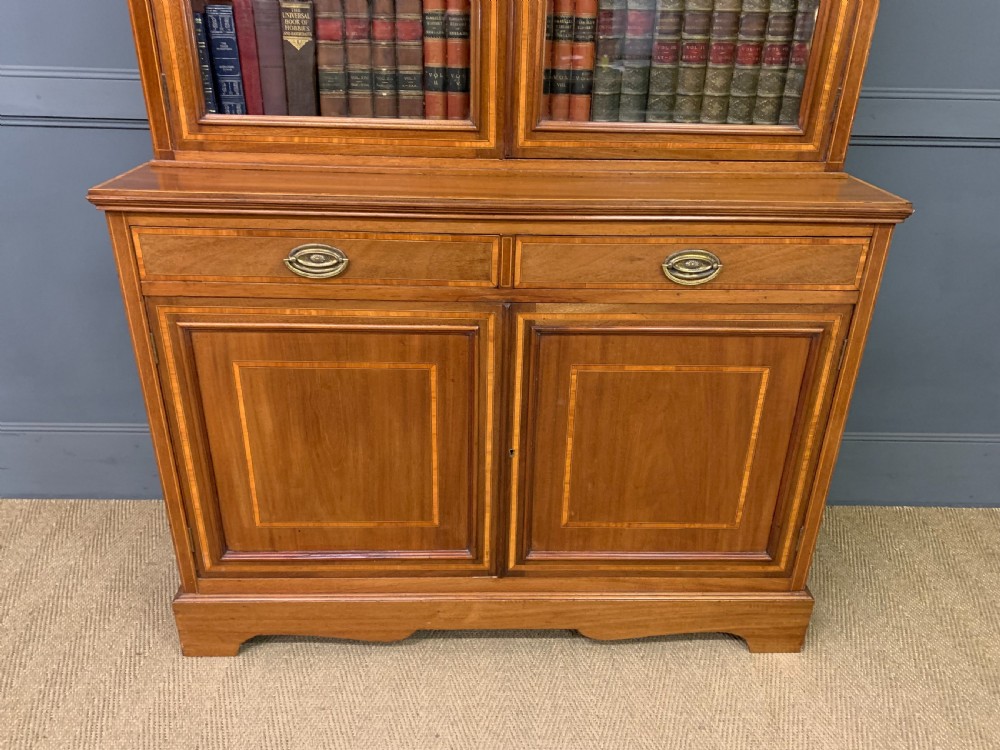 Edwardian Inlaid Mahogany Bookcase View V
