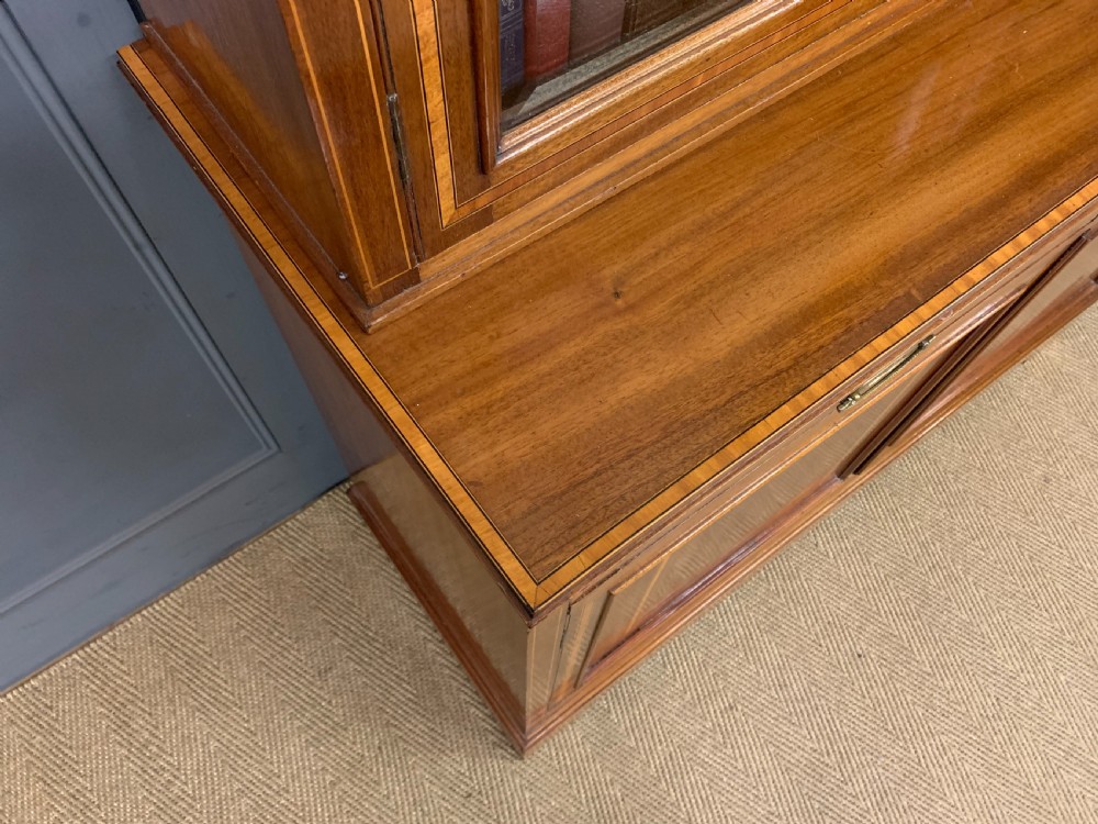 Edwardian Inlaid Mahogany Bookcase View VI
