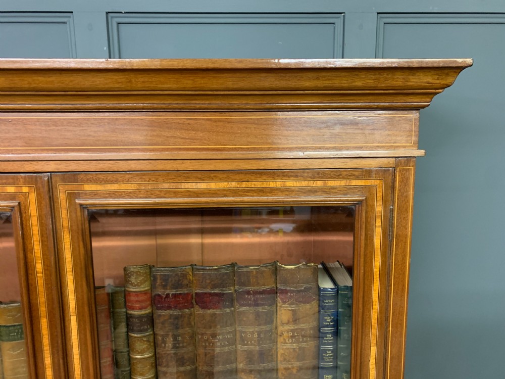 Edwardian Inlaid Mahogany Bookcase View VIII