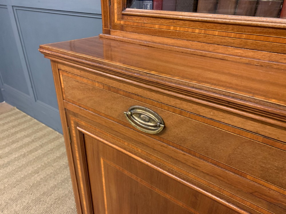 Edwardian Inlaid Mahogany Bookcase View IX
