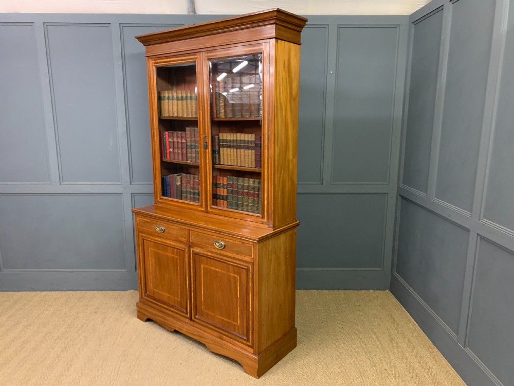 Edwardian Inlaid Mahogany Bookcase View XIV