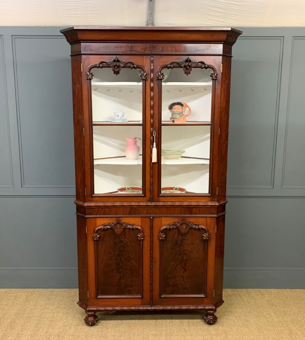 Large Victorian Mahogany Corner Cabinet