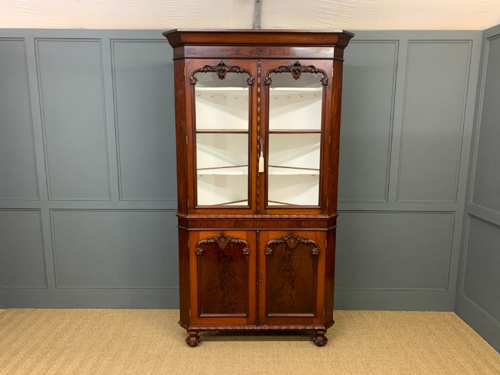 Large Victorian Mahogany Corner Cabinet View II