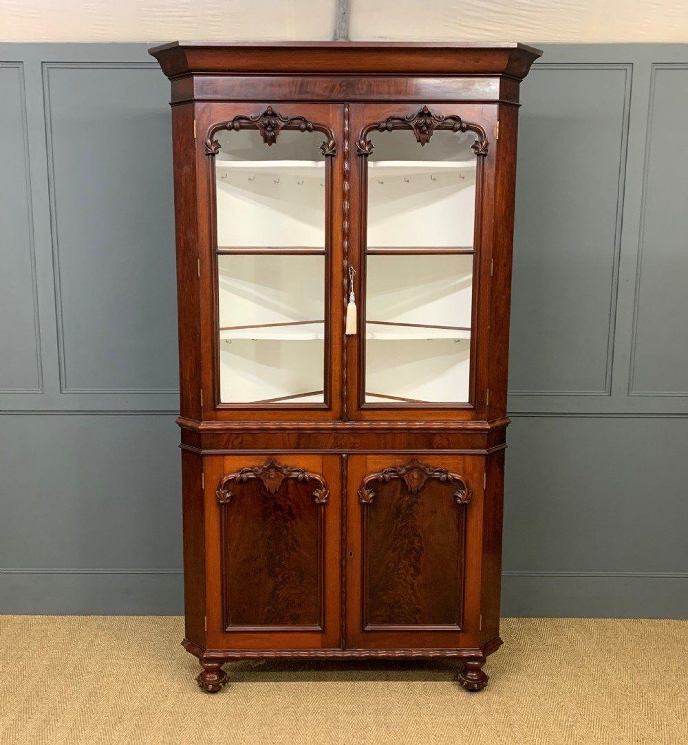 Large Victorian Mahogany Corner Cabinet View III