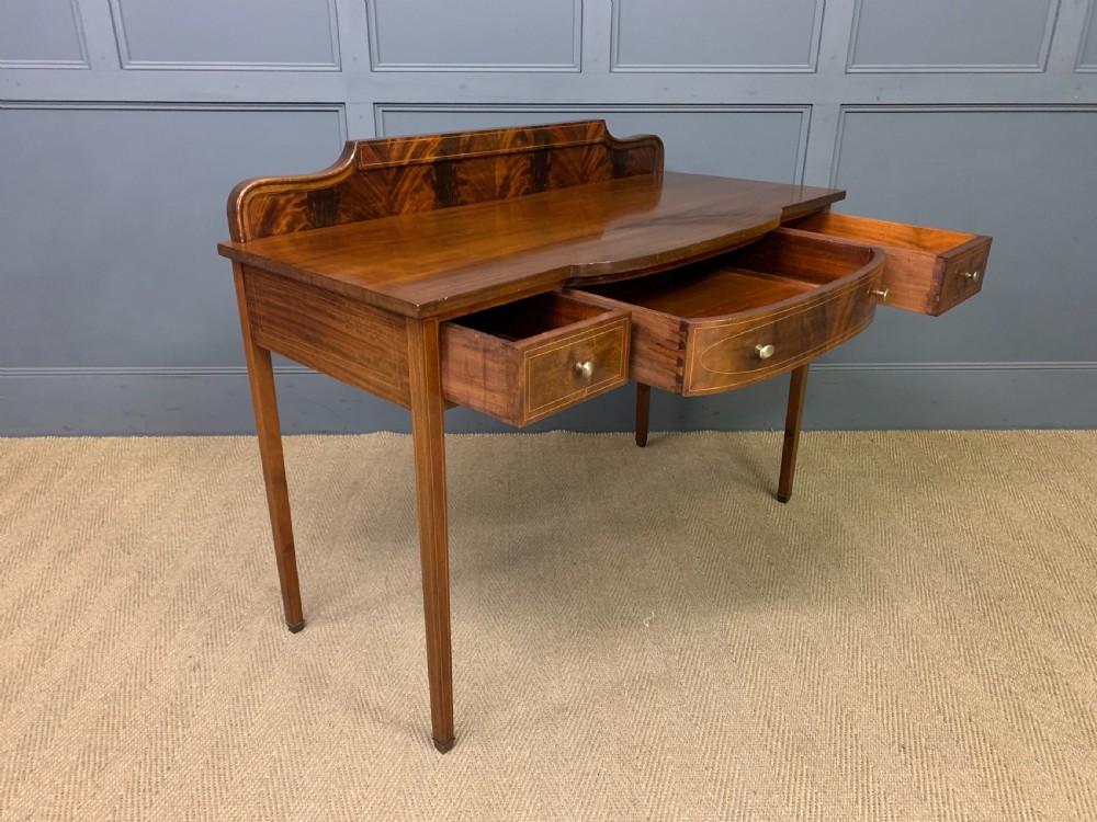 Sheraton Revival Inlaid Mahogany Side Table View XI