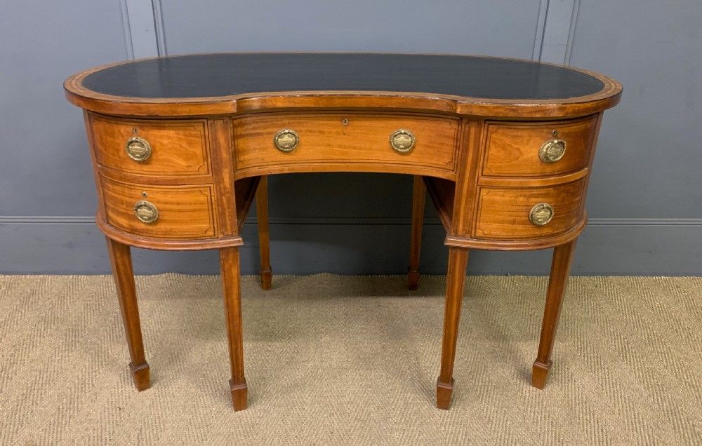 Inlaid Satinwood Kidney Shaped Desk View II