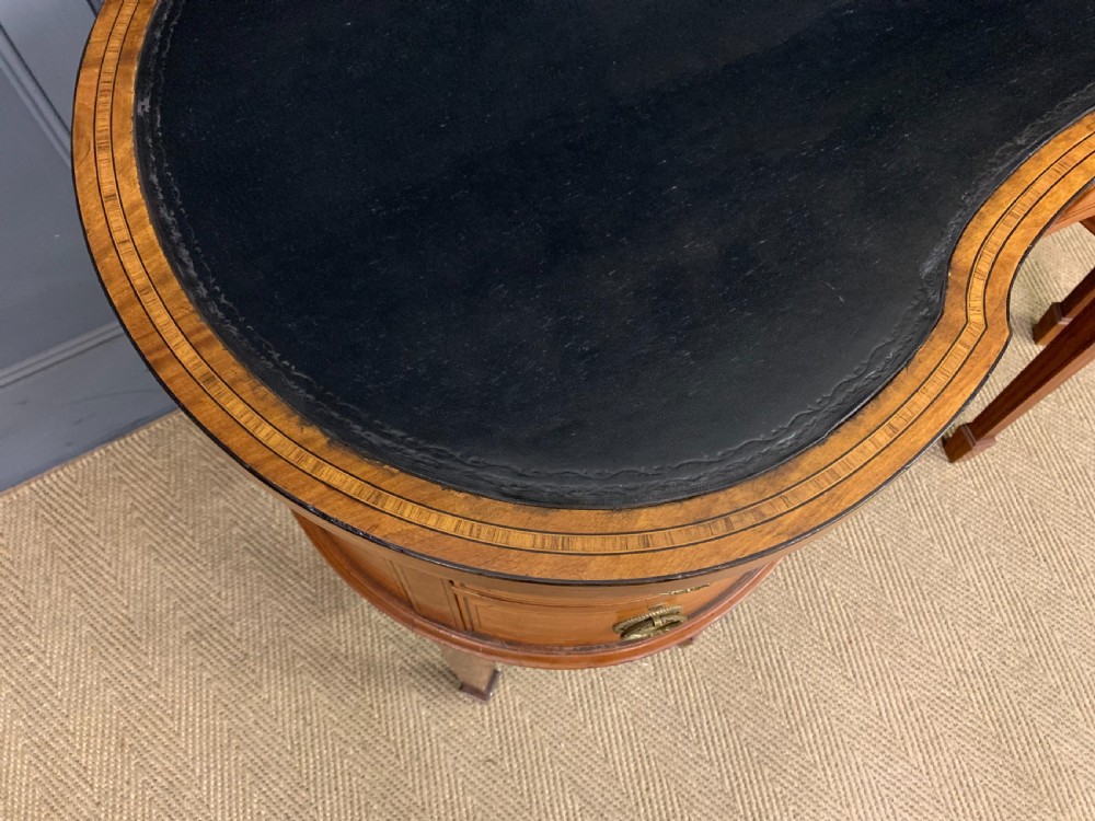 Inlaid Satinwood Kidney Shaped Desk View V