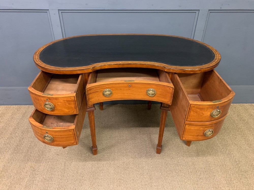 Inlaid Satinwood Kidney Shaped Desk View IX