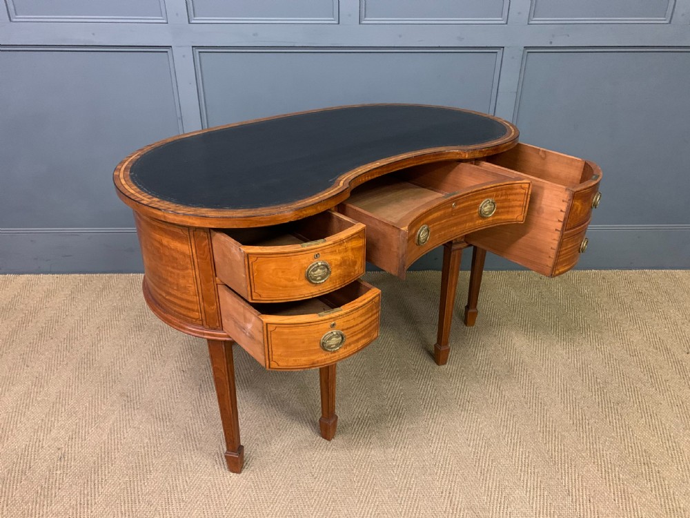 Inlaid Satinwood Kidney Shaped Desk View XII