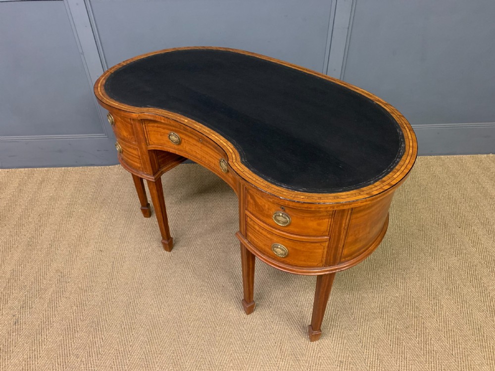 Inlaid Satinwood Kidney Shaped Desk View XIII