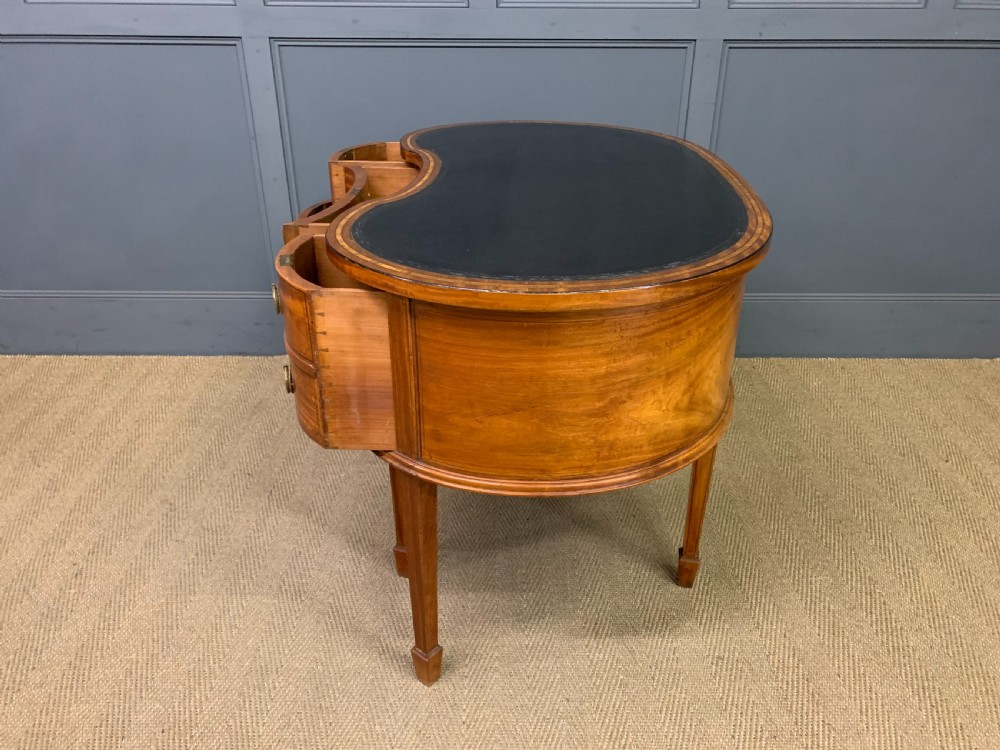 Inlaid Satinwood Kidney Shaped Desk View XIV