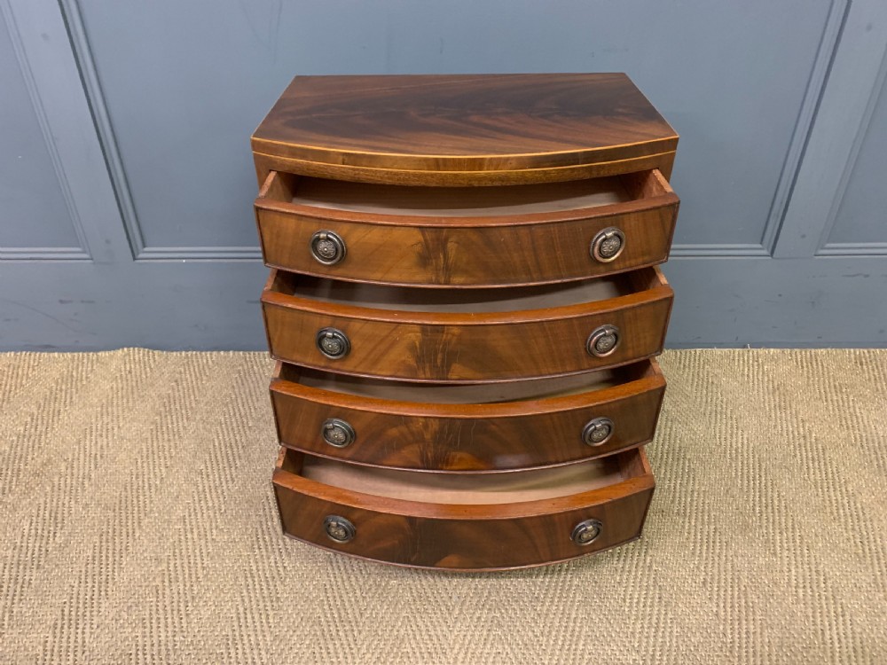 Edwardian Flame Mahogany Miniature Chest View VI
