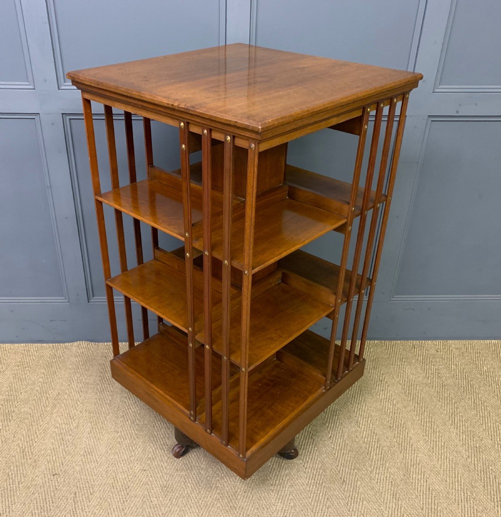 Large Sized 3 Tier Walnut Revolving Bookcase