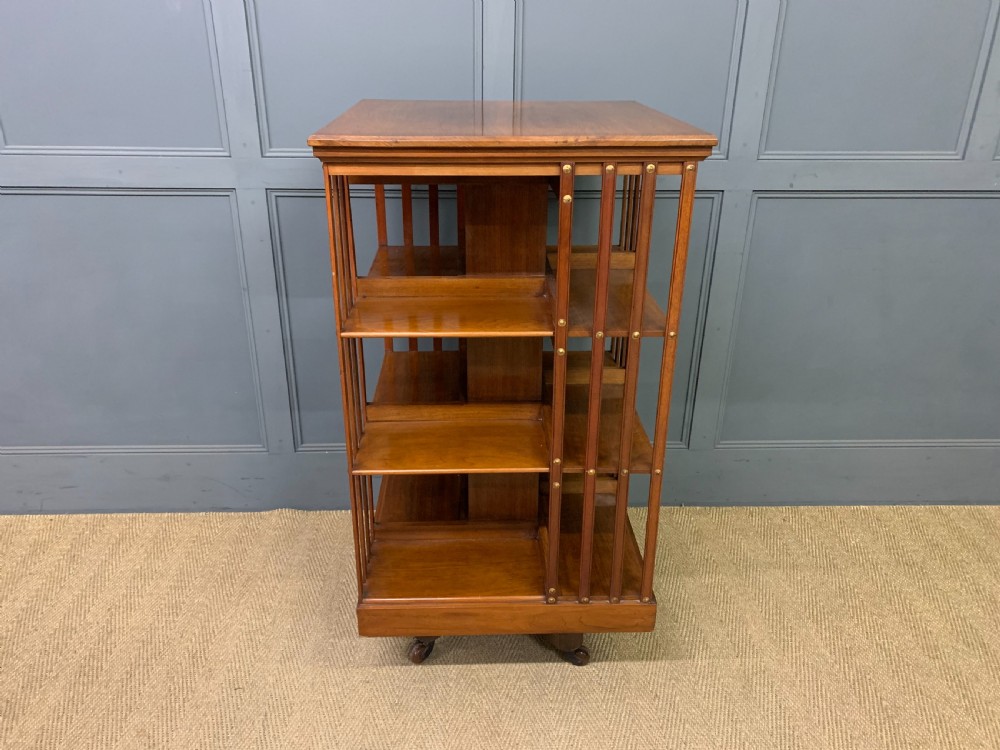 Large Sized 3 Tier Walnut Revolving Bookcase View II