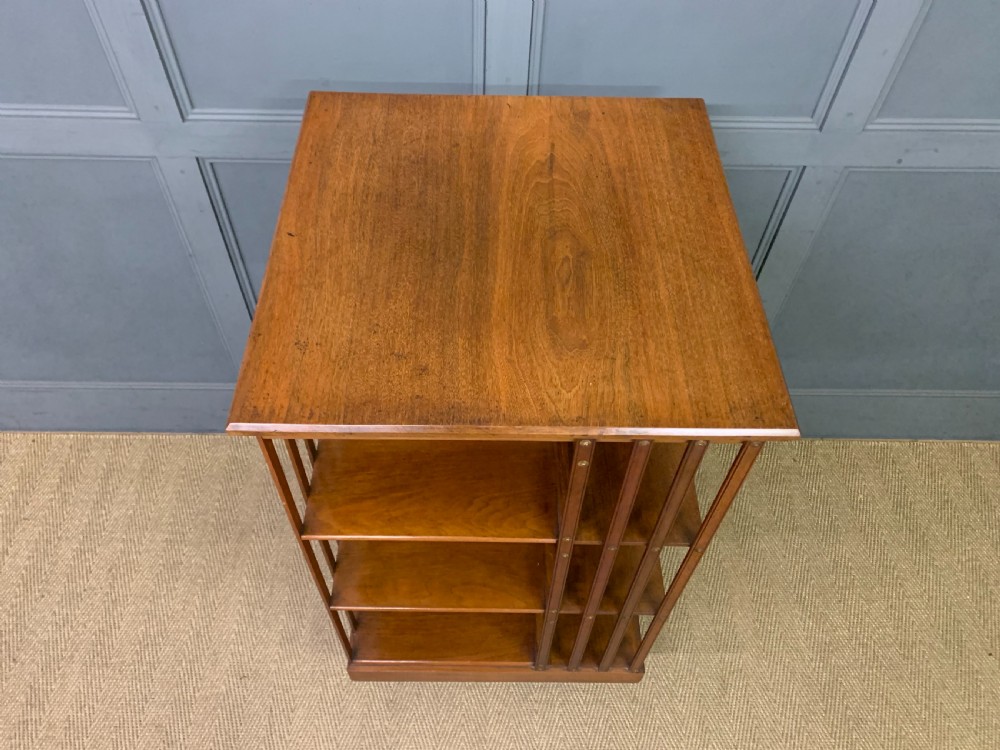 Large Sized 3 Tier Walnut Revolving Bookcase View IV