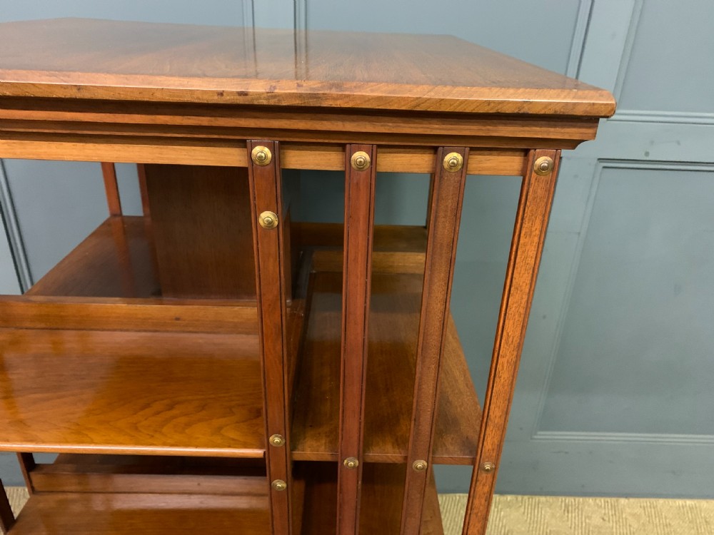 Large Sized 3 Tier Walnut Revolving Bookcase View V