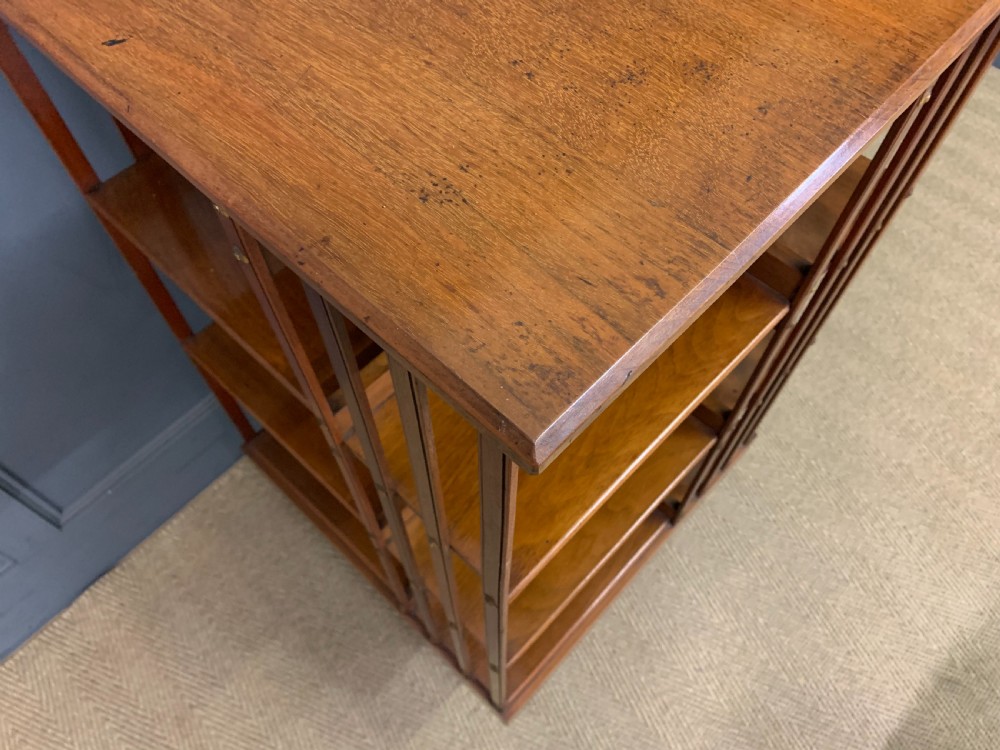 Large Sized 3 Tier Walnut Revolving Bookcase View VI