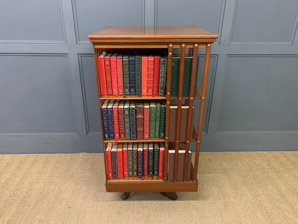 Large Sized 3 Tier Walnut Revolving Bookcase View VII
