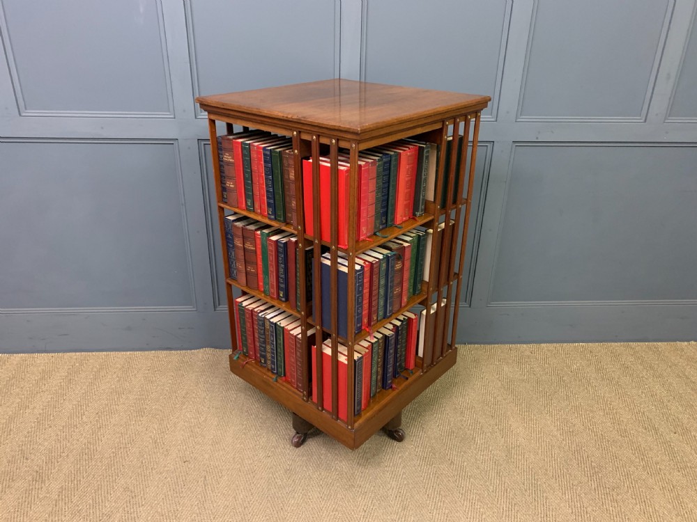 Large Sized 3 Tier Walnut Revolving Bookcase View VIII