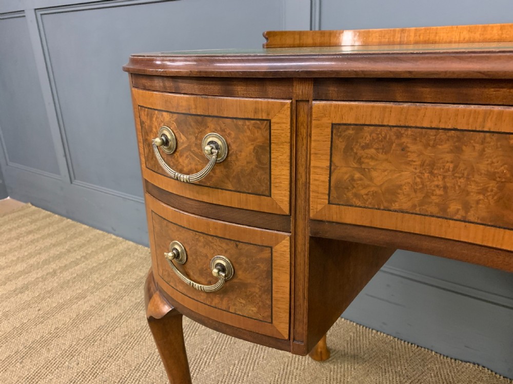 Burr Walnut Kidney Shaped Desk View IV