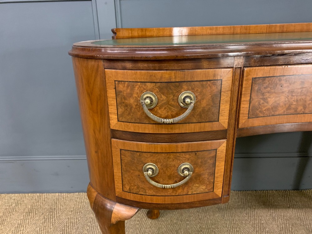 Burr Walnut Kidney Shaped Desk View V