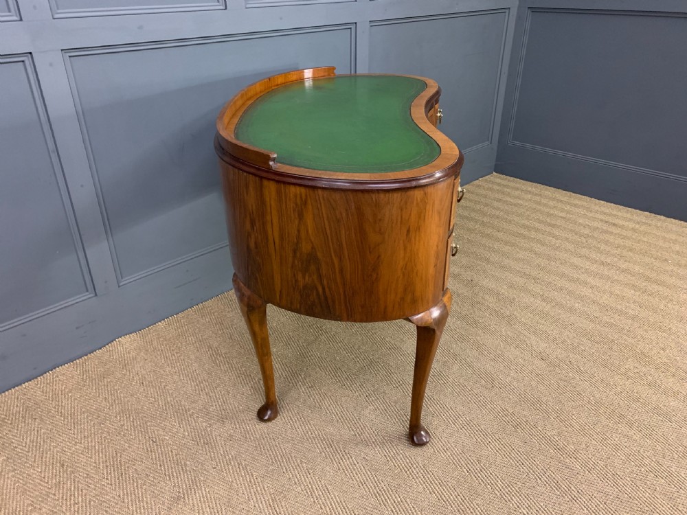 Burr Walnut Kidney Shaped Desk View VIII