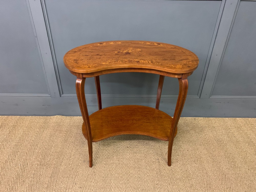 Inlaid Mahogany Kidney Shaped Table View II