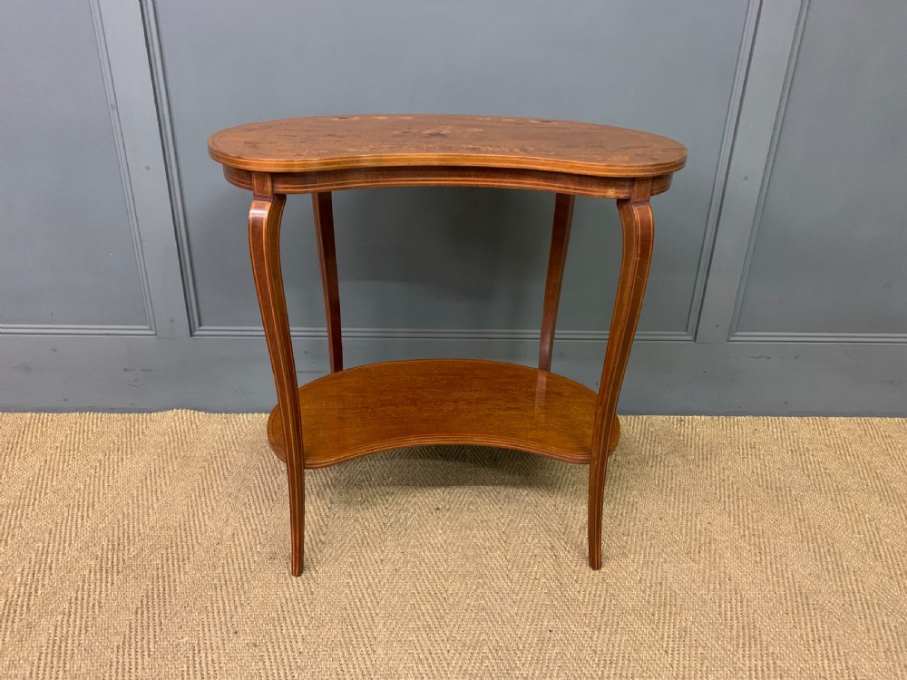 Inlaid Mahogany Kidney Shaped Table View III