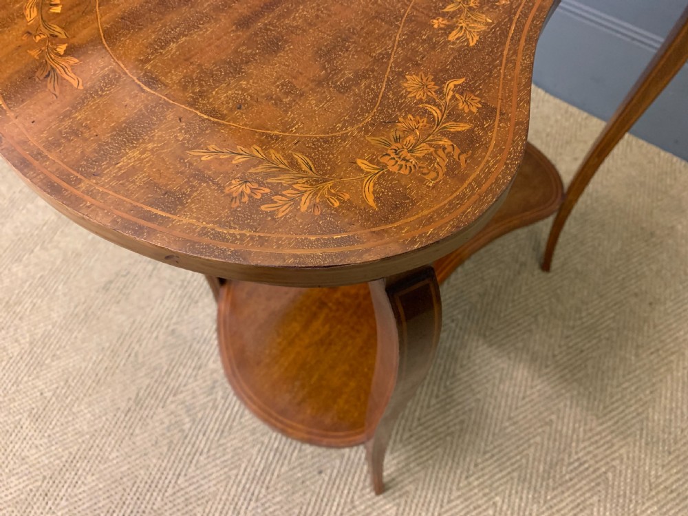 Inlaid Mahogany Kidney Shaped Table View XI