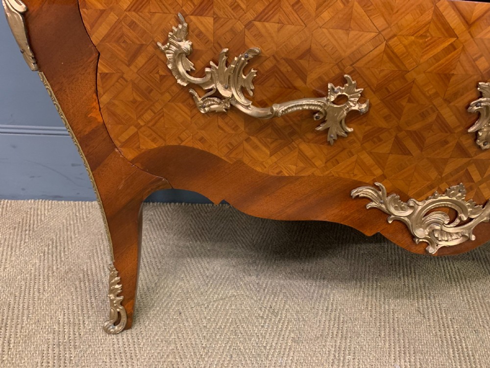 French Parquetry Inlaid Bombe Commode View VII