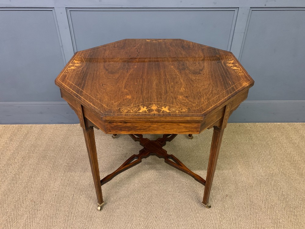 Octagonal Inlaid Rosewood Centre Table