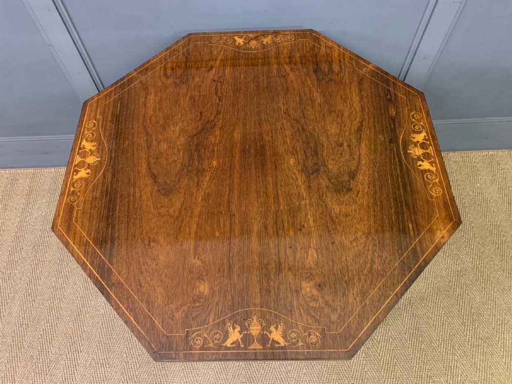 Octagonal Inlaid Rosewood Centre Table View IV