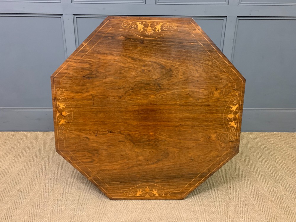 Octagonal Inlaid Rosewood Centre Table View VIII