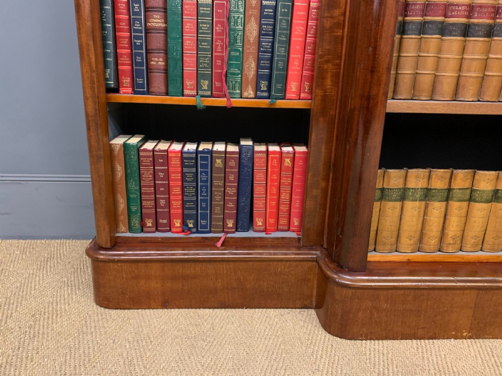 Victorian Mahogany Break Front Open Bookcase View IV