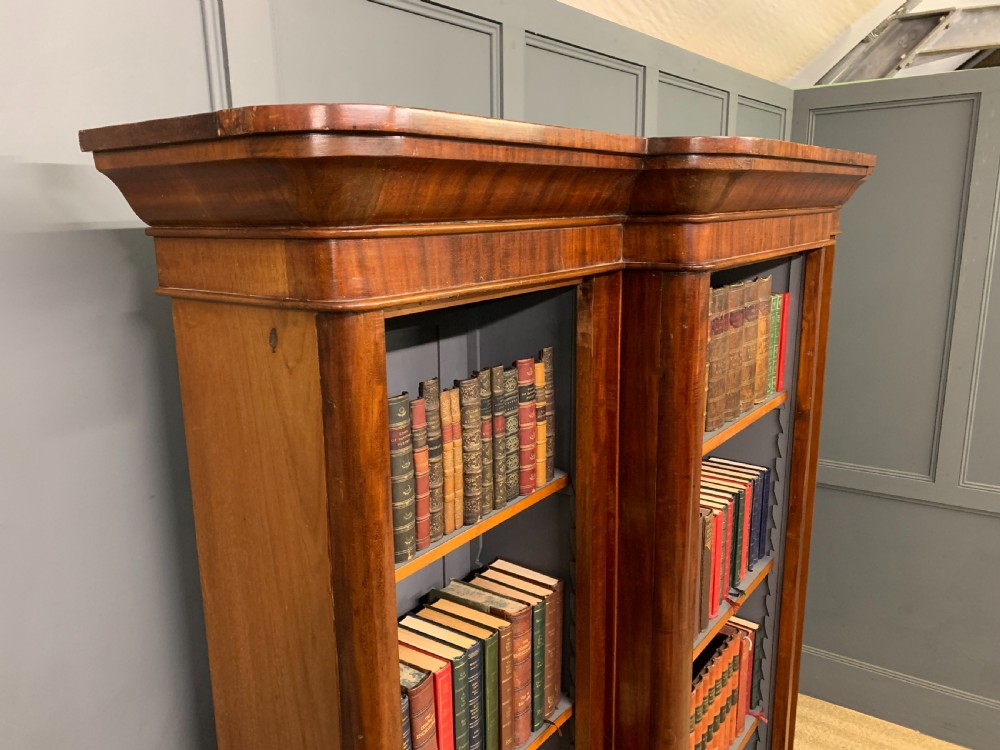 Victorian Mahogany Break Front Open Bookcase View V