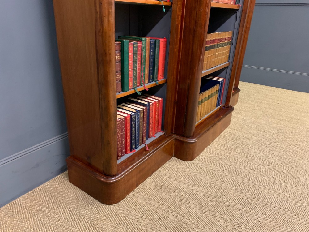 Victorian Mahogany Break Front Open Bookcase View VI