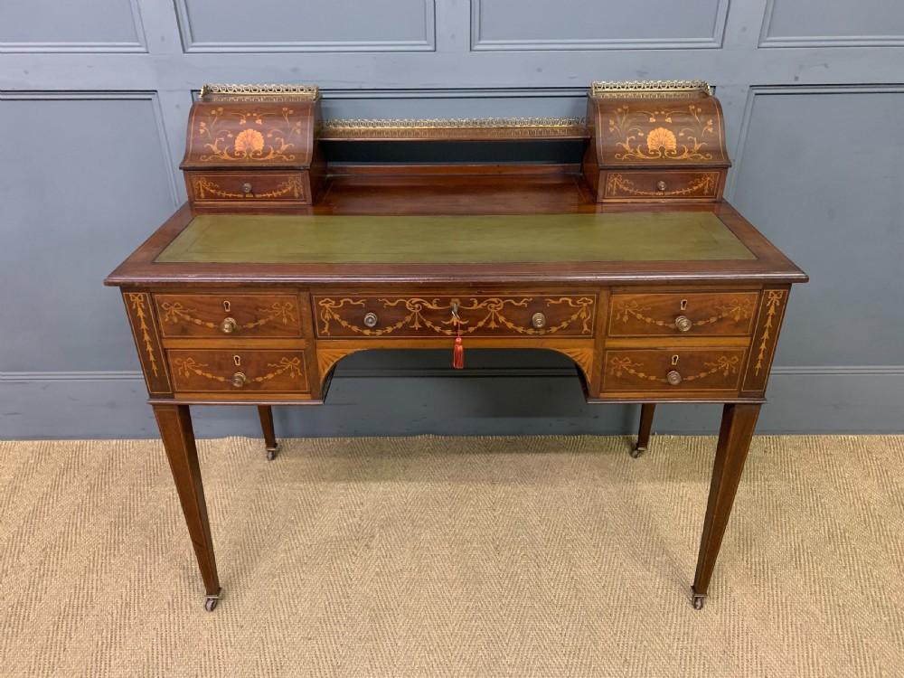 Edwardian Inlaid Mahogany Writing Desk