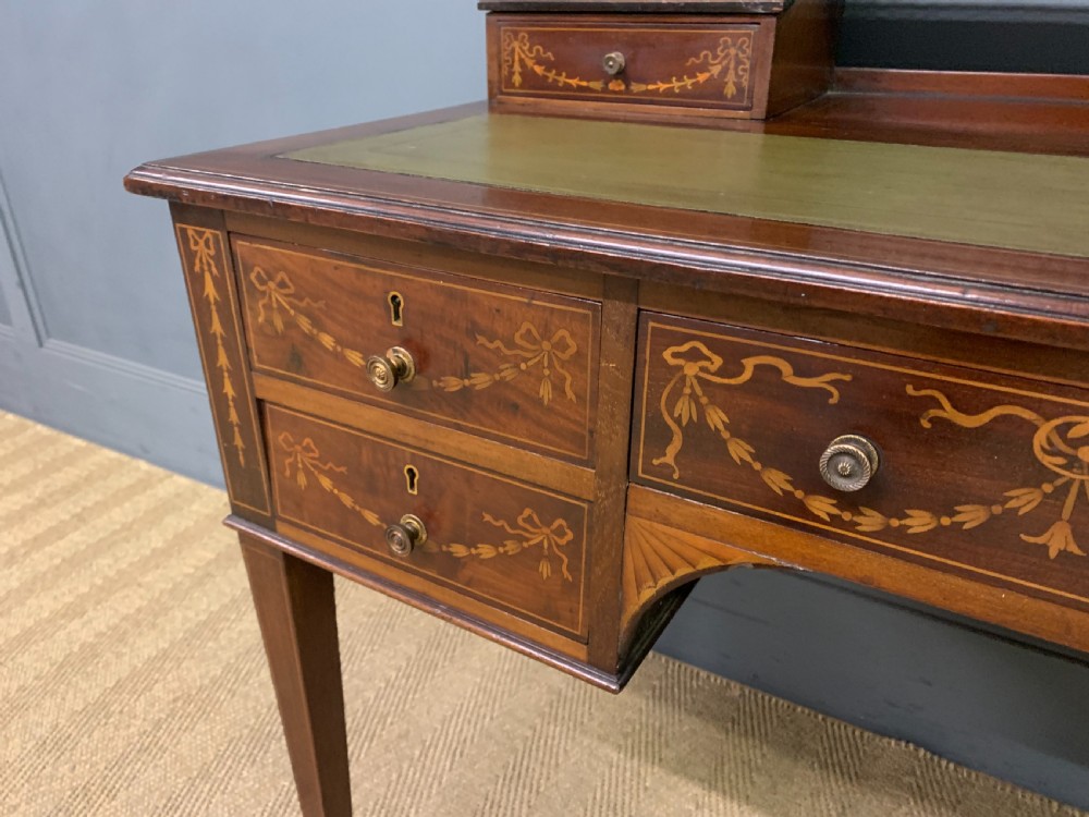 Edwardian Inlaid Mahogany Writing Desk View IX