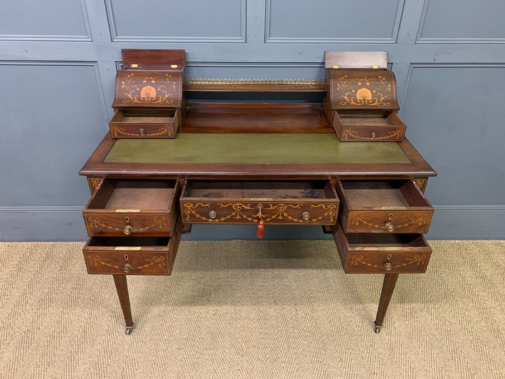 Edwardian Inlaid Mahogany Writing Desk View X