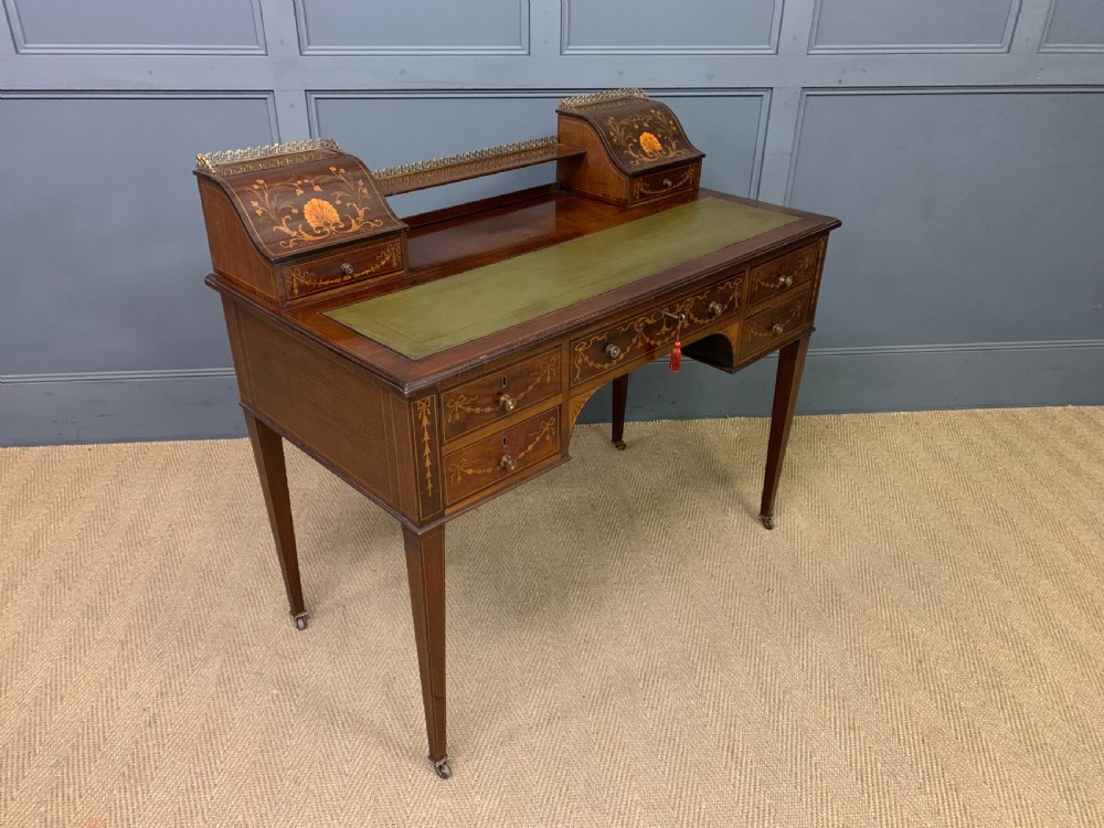 Edwardian Inlaid Mahogany Writing Desk View XII