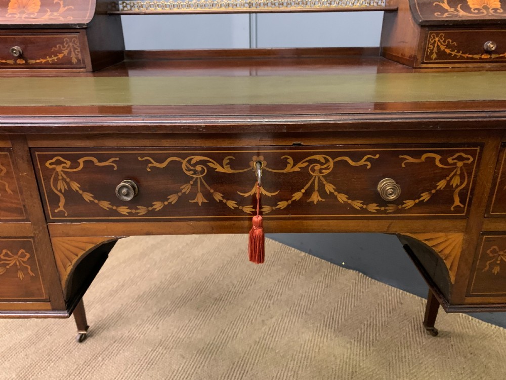 Edwardian Inlaid Mahogany Writing Desk View XVI