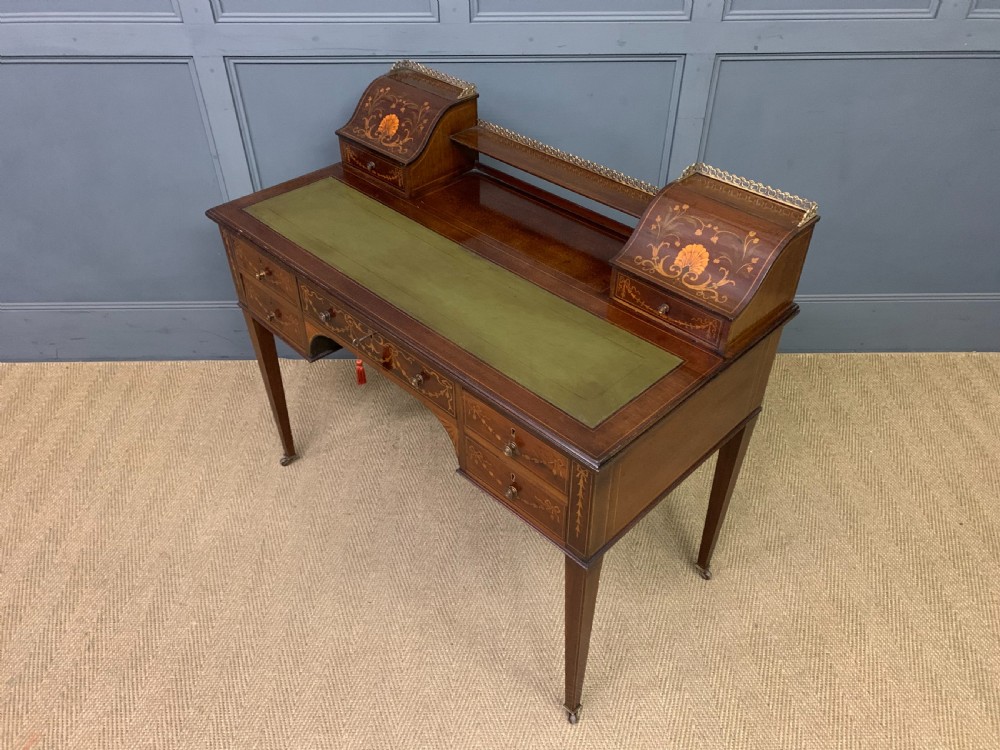 Edwardian Inlaid Mahogany Writing Desk View XVII