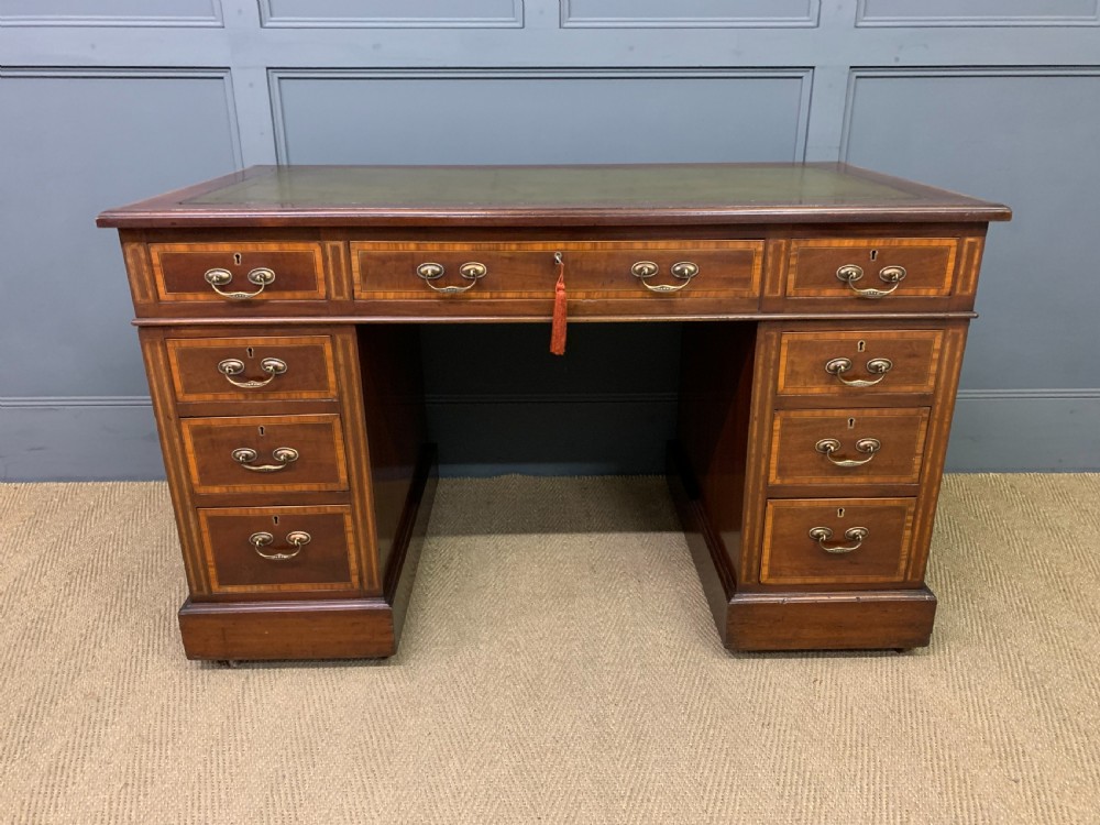 Inlaid Mahogany Pedestal Desk View II