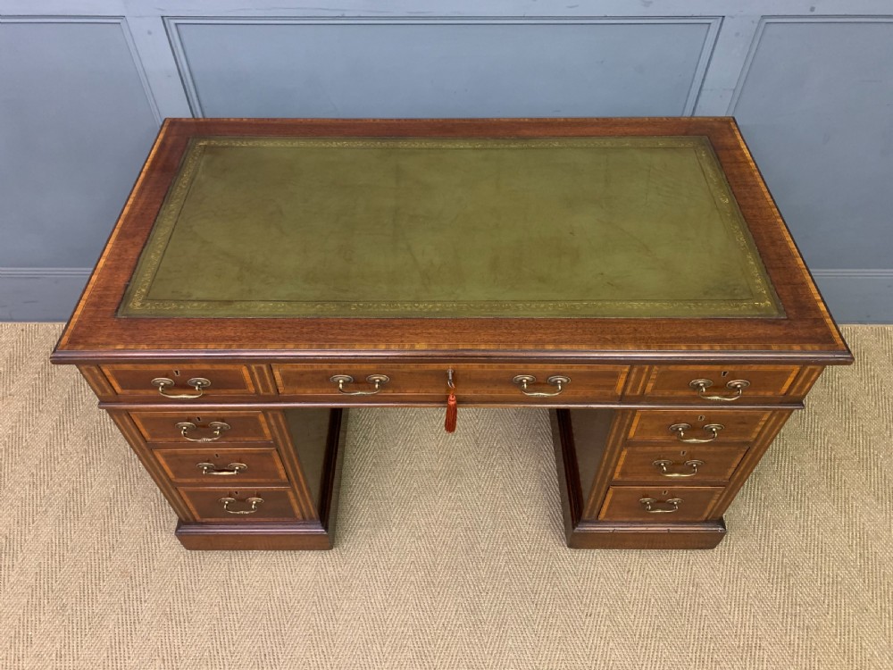 Inlaid Mahogany Pedestal Desk View III