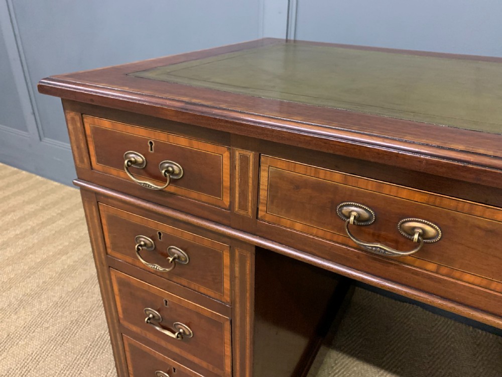 Inlaid Mahogany Pedestal Desk View V