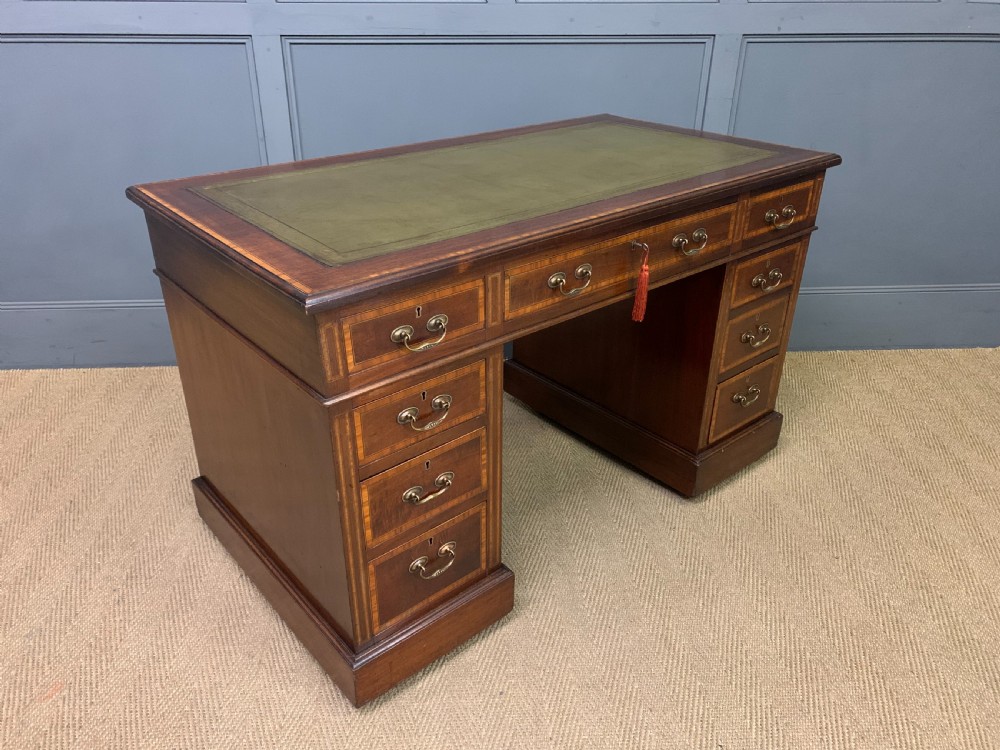 Inlaid Mahogany Pedestal Desk View VII